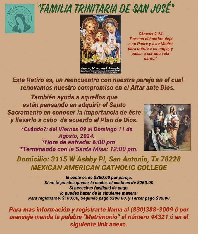 Evento VGM Familia Trinitaria de San Jose 9 agosto 2024