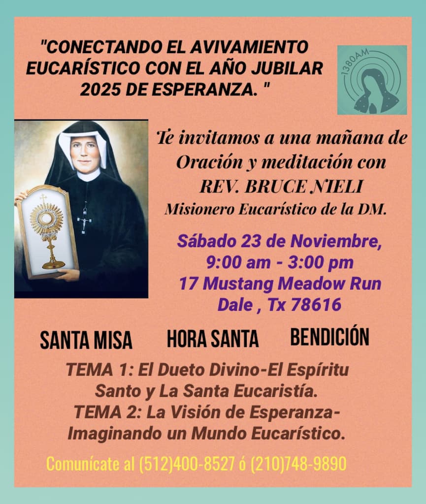 Evento VGM Retiro Cenáculos DM Conectando el Avivamiento Eucarístico 23 noviembre 2024