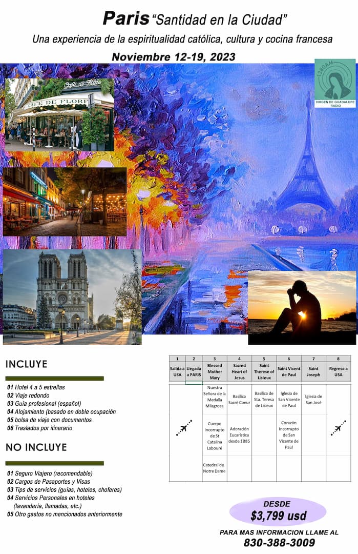 Viaje VGM Paris Santidad en la Ciudad 12-19 noviembre 2023