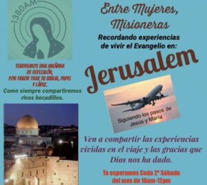 VGM Eventos Entre Mujeres Misioneras Tierra Santa cada segundo sabado del mes 2023