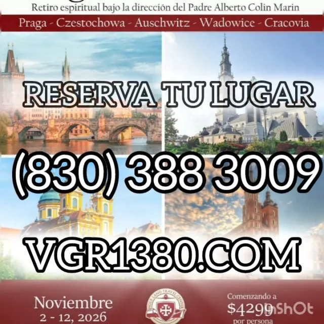 Te invitamos a este gran momento de Misericordia.. El camino de la Misericordia con el Padre Alberto Colín-Marín.  De 2 al 12 de noviembre. Incluye un retiro de 2 dias.Llama al 830-388-3009www.VGR1380.com